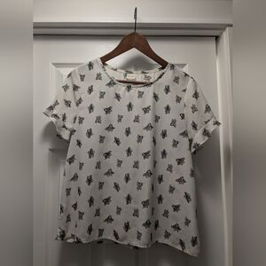 Black/white short sleeve blouse size small